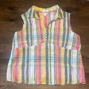 Christopher & Banks Colorful Striped Sleeveless Stretch Women's Top XL